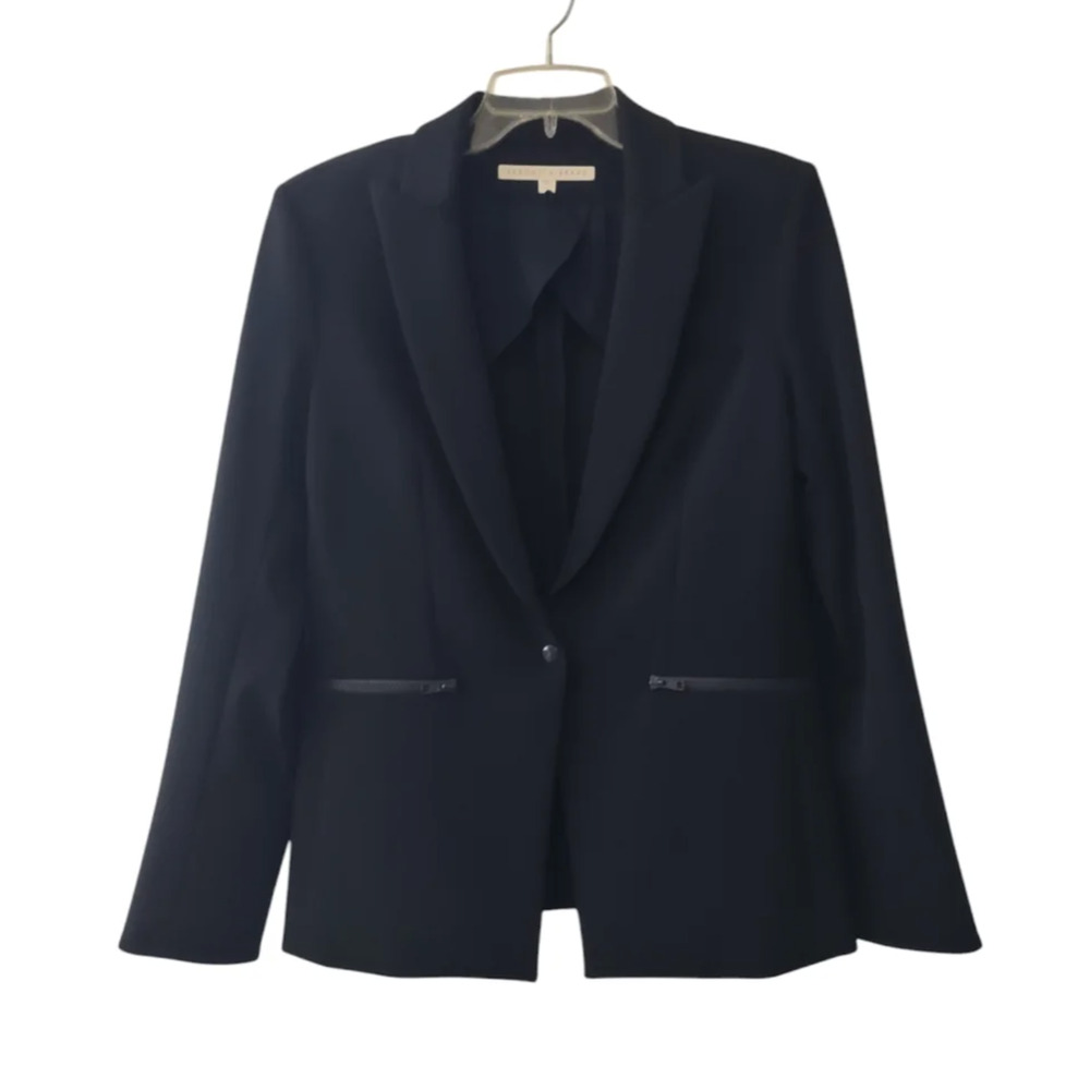 Veronica Beard 10 Iconic Scuba Dickey Jacket $645 BiStretch Blazer Navy NWT Blue - Picture 4 of 6
